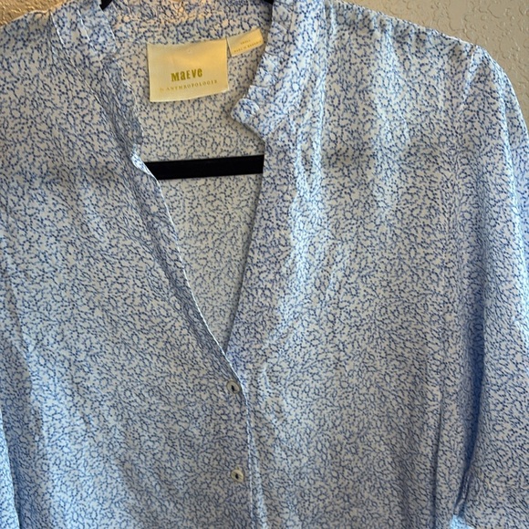 Anthropologie Maeve Blue Botanical Print top/ Size small - Picture 4 of 10